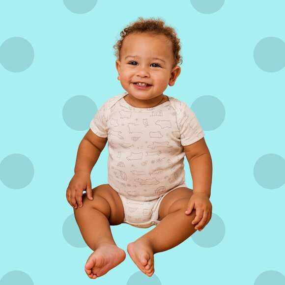 Carter’s Baby Bodysuit 24M – Neutral Animal Print One-Piece | Unisex Cotton - Picture 1 of 7